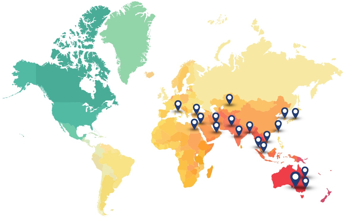 World Map of Partners - JLB ISO Management Systems Consultants