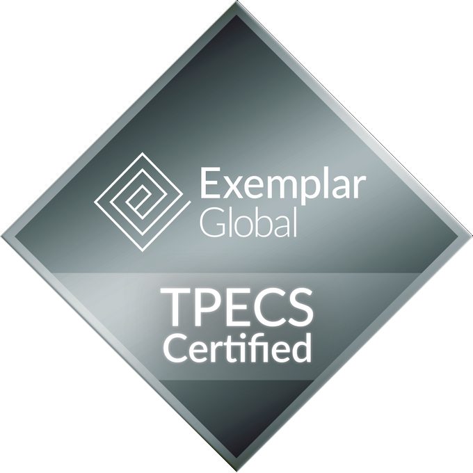 Exemplar Global certified training - white logo